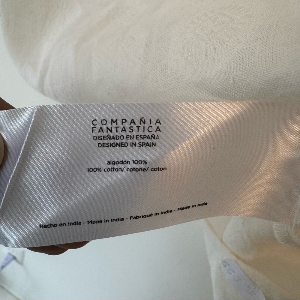 Compañia Fantastica White Cotton NWT Ruffled Blouse Feminine Office 0060 - Picture 5 of 13